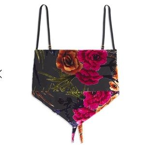 WeWoreWhat Flocked Velvet Cowl Top